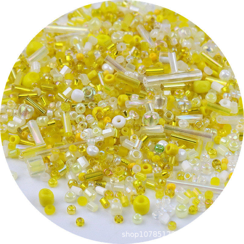 10g- Classic Mixed-Sizes Glass Beads | Tube & Round Beads for DIY Beading & Sewing | Manik Baju
