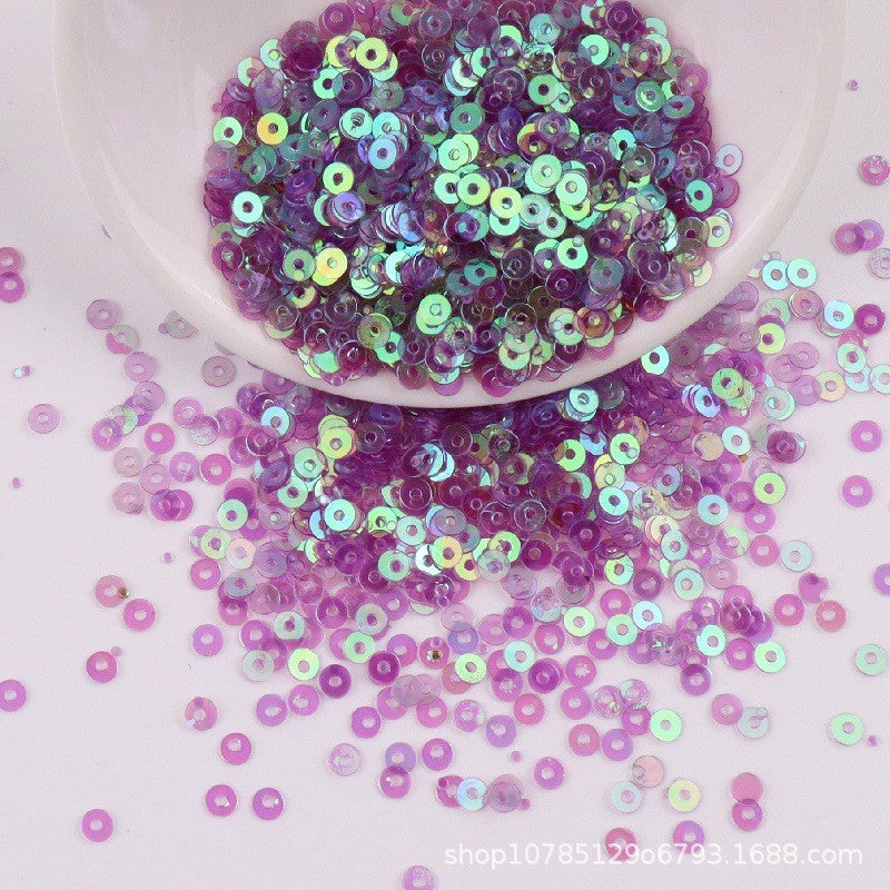 4mm- Premium Iridescent PVC Round Sequins | Flat Paillettes | Shiny Sequin | Labuci Manik Baju