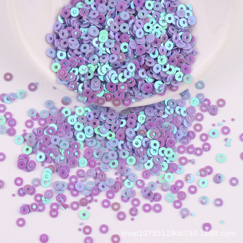 4mm- Premium Iridescent PVC Round Sequins | Flat Paillettes | Shiny Sequin | Labuci Manik Baju