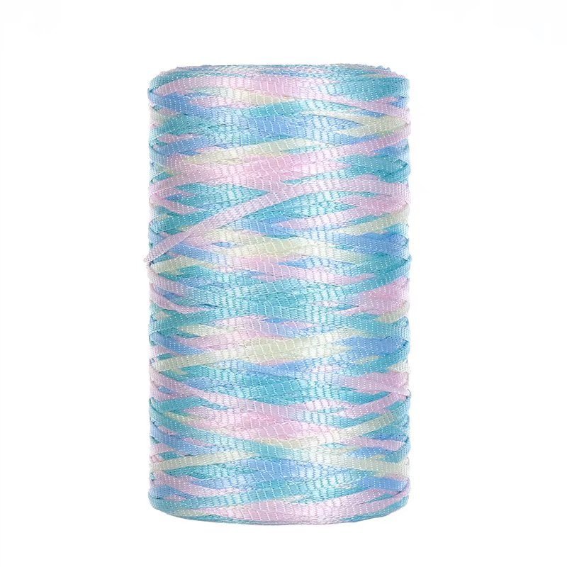 100g- Flat Ribbon Yarn 3mm | Tape Yarn | Benang Kait Nylon Riben Yarn