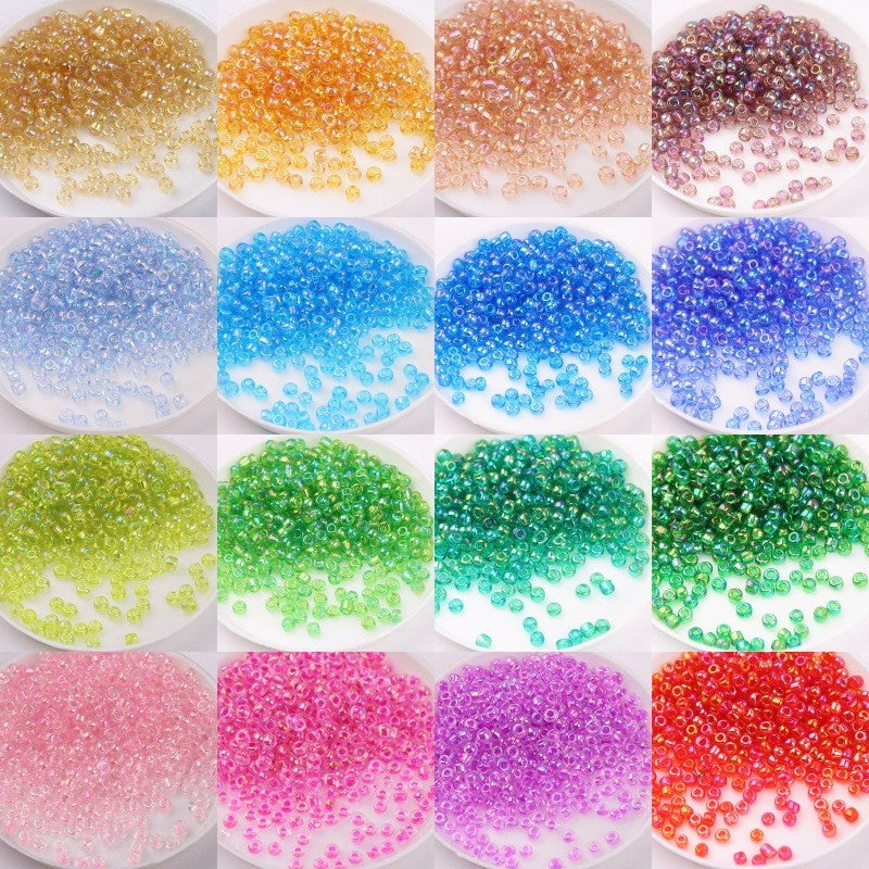 720pcs- Manik Baju | 2mm Glass Seed Beads | AB Transparent Imitation Beads | DIY Crafts & Jewelry Sewing Beads