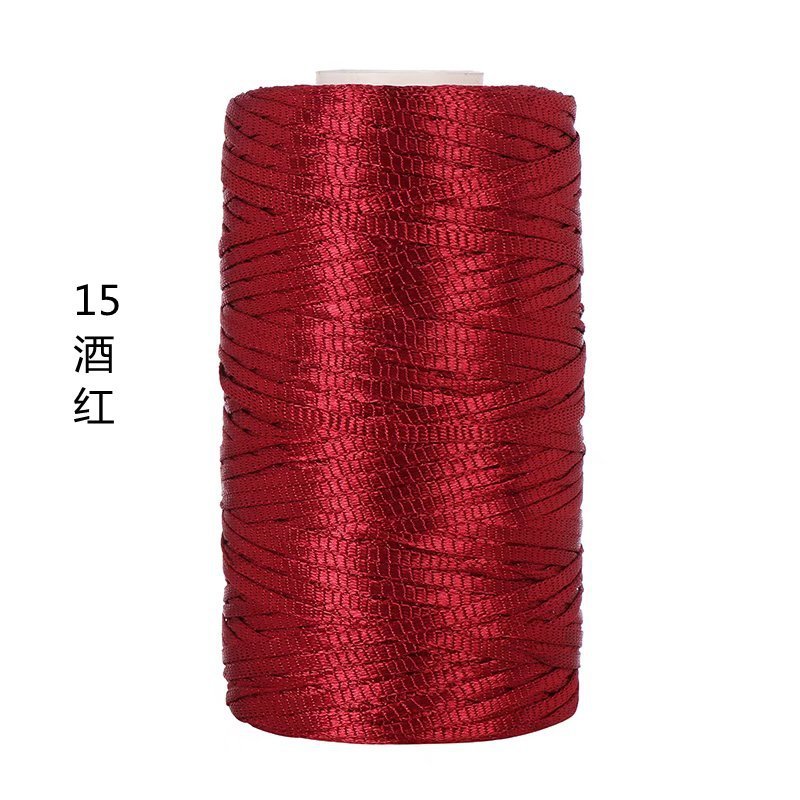 100g- Flat Ribbon Yarn 3mm | Tape Yarn | Benang Kait Nylon Riben Yarn