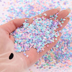 4mm- Premium Iridescent PVC Round Sequins | Flat Paillettes | Shiny Sequin | Labuci Manik Baju