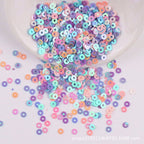 4mm- Premium Iridescent PVC Round Sequins | Flat Paillettes | Shiny Sequin | Labuci Manik Baju