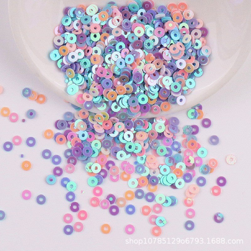 4mm- Premium Iridescent PVC Round Sequins | Flat Paillettes | Shiny Sequin | Labuci Manik Baju