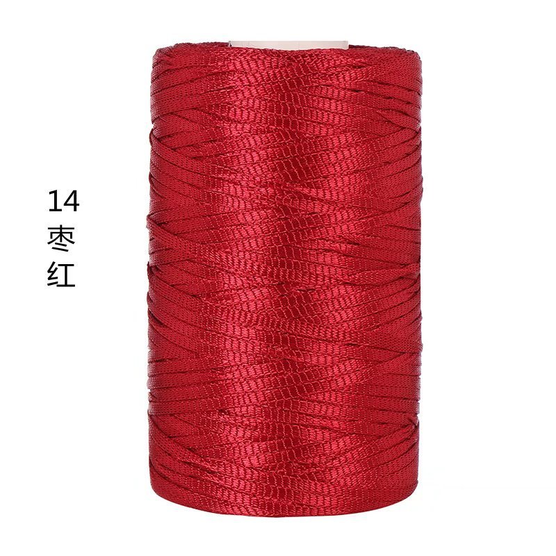 100g- Flat Ribbon Yarn 3mm | Tape Yarn | Benang Kait Nylon Riben Yarn