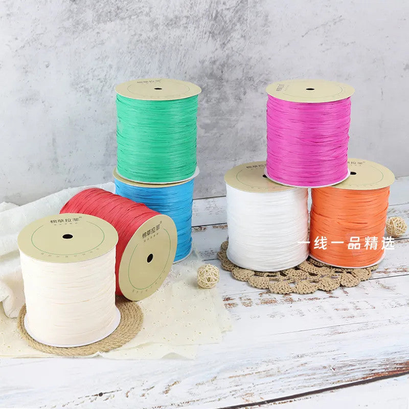 150g- Premium Raffia Paper Yarn for Crochet Bags & Summer Hats | Raffia Straw Yarn | Benang Rafia | 拉菲草绳 | Crochet Yarn