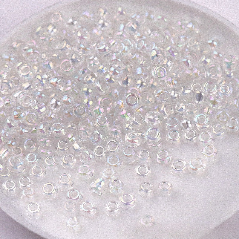 720pcs- Manik Baju | 2mm Glass Seed Beads | AB Transparent Imitation Beads | DIY Crafts & Jewelry Sewing Beads