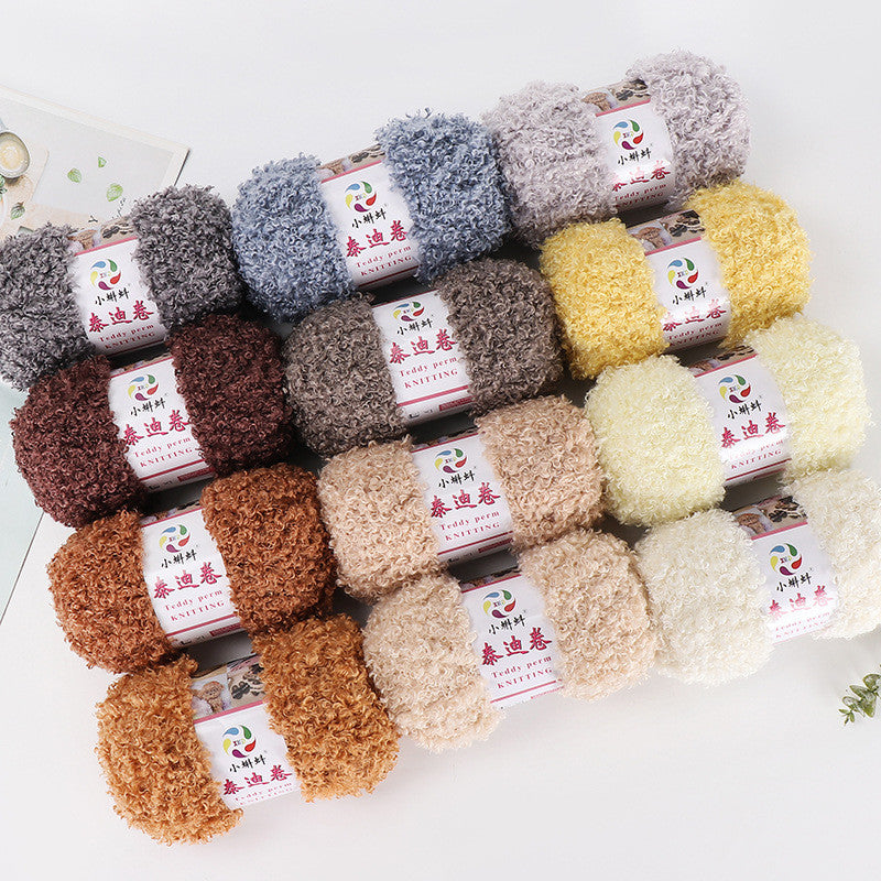 100g- Fluffy Teddy Perm Yarn | Teddy Curly Crochet Knitting Yarn for Scarves & Cute Amigurumi | Benang Kait | 泰迪卷毛线
