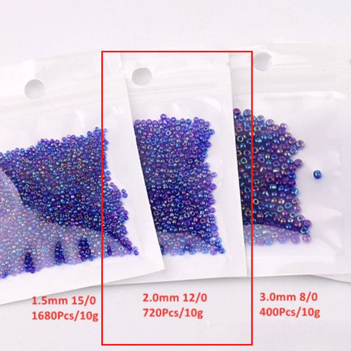 720pcs- Manik Baju | 2mm Glass Seed Beads | AB Transparent Imitation Beads | DIY Crafts & Jewelry Sewing Beads