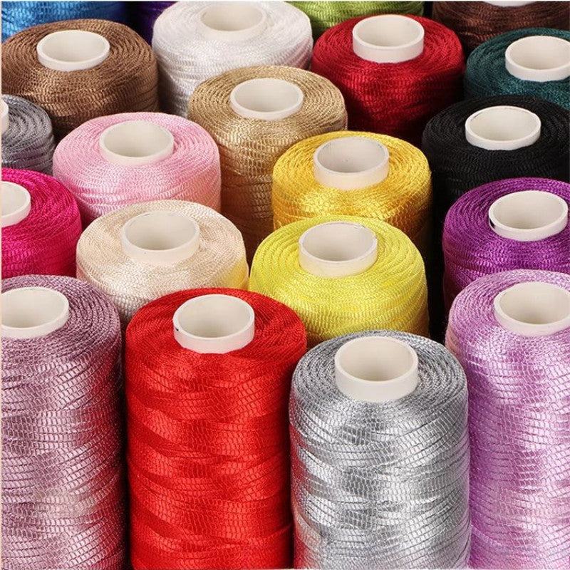 100g- Flat Ribbon Yarn 3mm | Tape Yarn | Benang Kait Nylon Riben Yarn