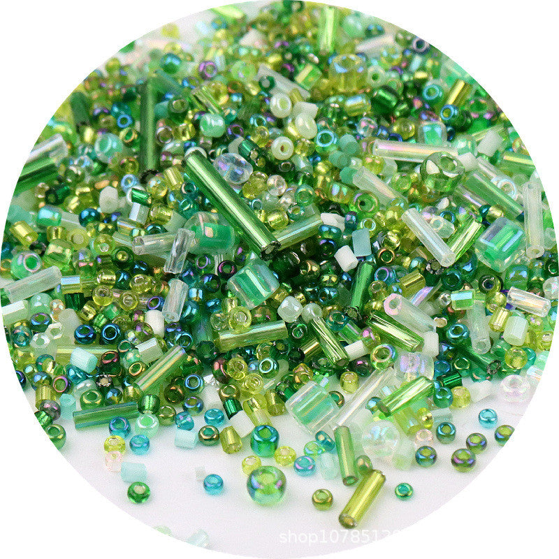 10g- Classic Mixed-Sizes Glass Beads | Tube & Round Beads for DIY Beading & Sewing | Manik Baju