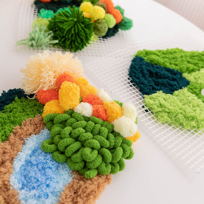 DIY Carpet Mesh Cloth / Blank Rug Hooking Mesh / Pom Pom Rug Canvas–Latch Hook Rug Yarn Canvas, Carpet Net毛球地毯专用网格布 段段绣