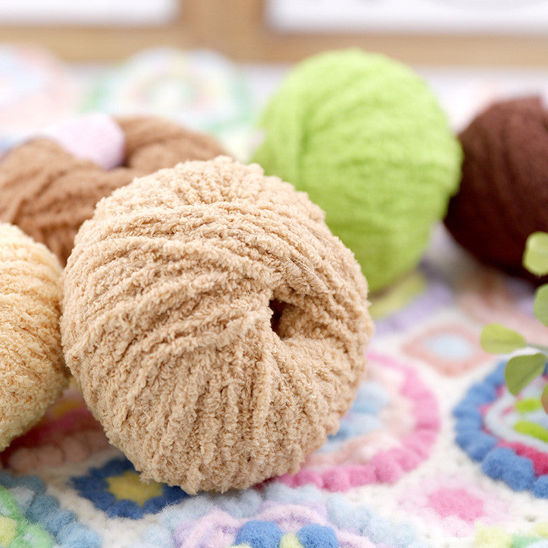 3ply Polyester Fluffy Yarn | Benang Kait | Soft Thin yarn | Crochet Knitting Yarn | 小可爱 萌小爱短绒绒线