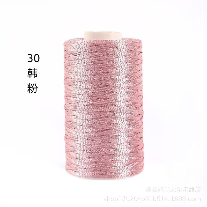 100g- Flat Ribbon Yarn 3mm | Tape Yarn | Benang Kait Nylon Riben Yarn