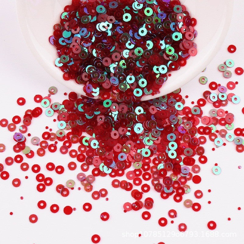 4mm- Premium Iridescent PVC Round Sequins | Flat Paillettes | Shiny Sequin | Labuci Manik Baju