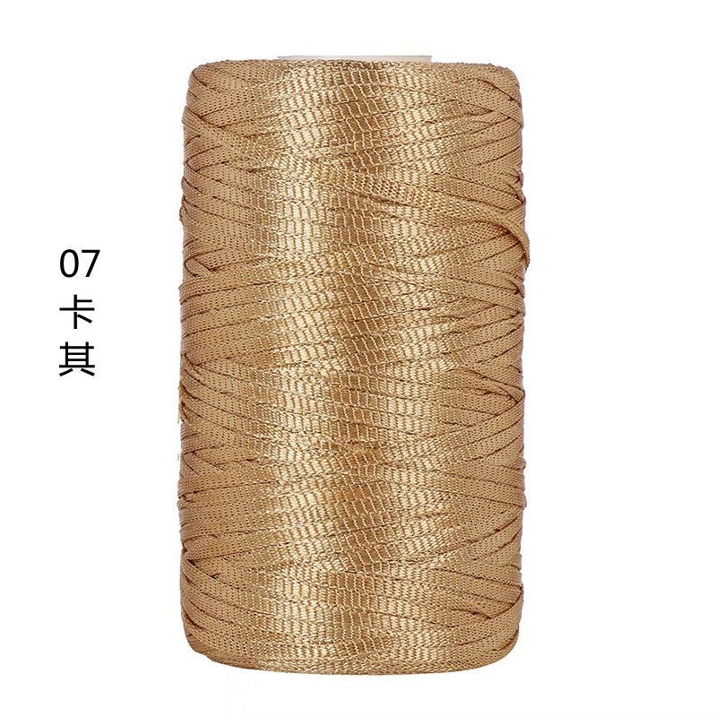 100g- Flat Ribbon Yarn 3mm | Tape Yarn | Benang Kait Nylon Riben Yarn