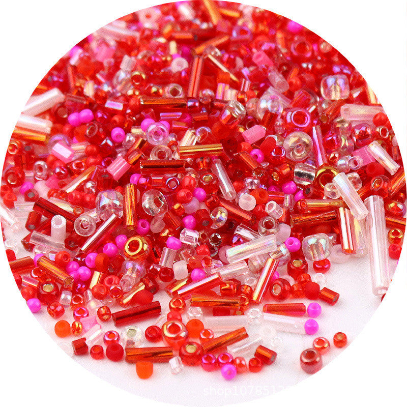 10g- Classic Mixed-Sizes Glass Beads | Tube & Round Beads for DIY Beading & Sewing | Manik Baju