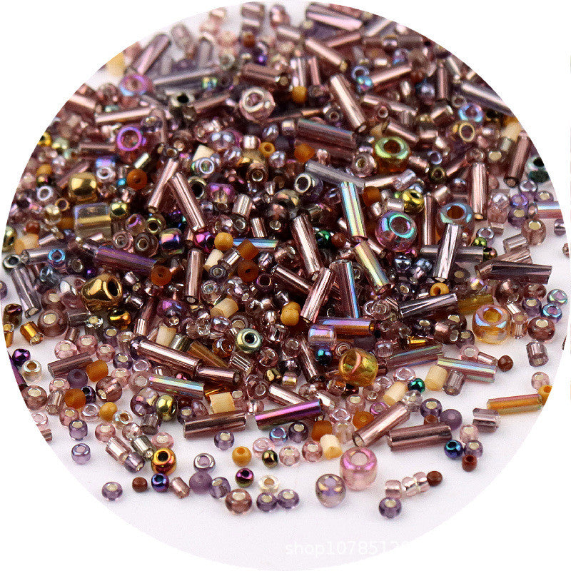 10g- Classic Mixed-Sizes Glass Beads | Tube & Round Beads for DIY Beading & Sewing | Manik Baju