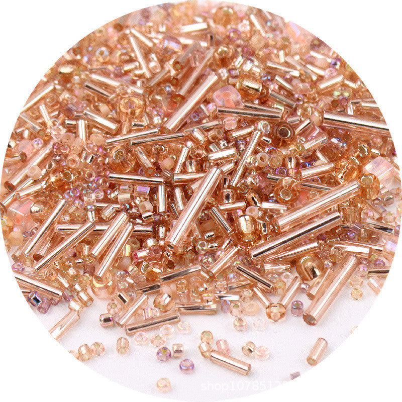 10g- Classic Mixed-Sizes Glass Beads | Tube & Round Beads for DIY Beading & Sewing | Manik Baju