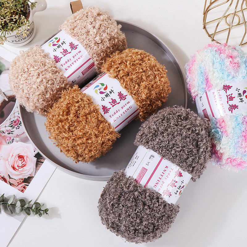 100g- Fluffy Teddy Perm Yarn | Teddy Curly Crochet Knitting Yarn for Scarves & Cute Amigurumi | Benang Kait | 泰迪卷毛线
