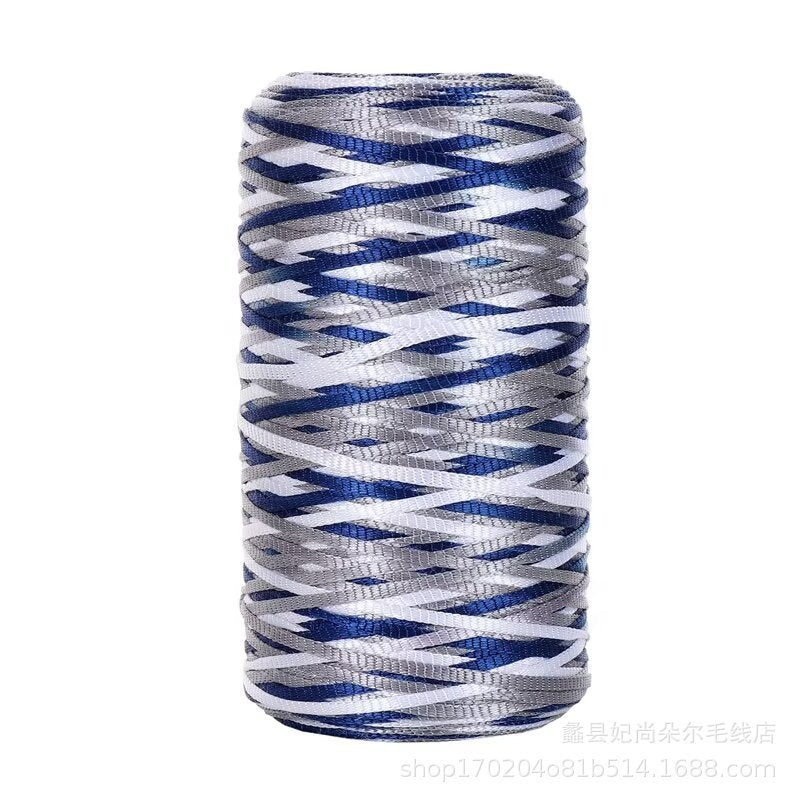 100g- Flat Ribbon Yarn 3mm | Tape Yarn | Benang Kait Nylon Riben Yarn