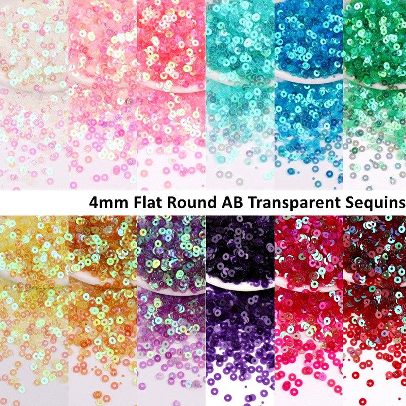 4mm- Premium Iridescent PVC Round Sequins | Flat Paillettes | Shiny Sequin | Labuci Manik Baju