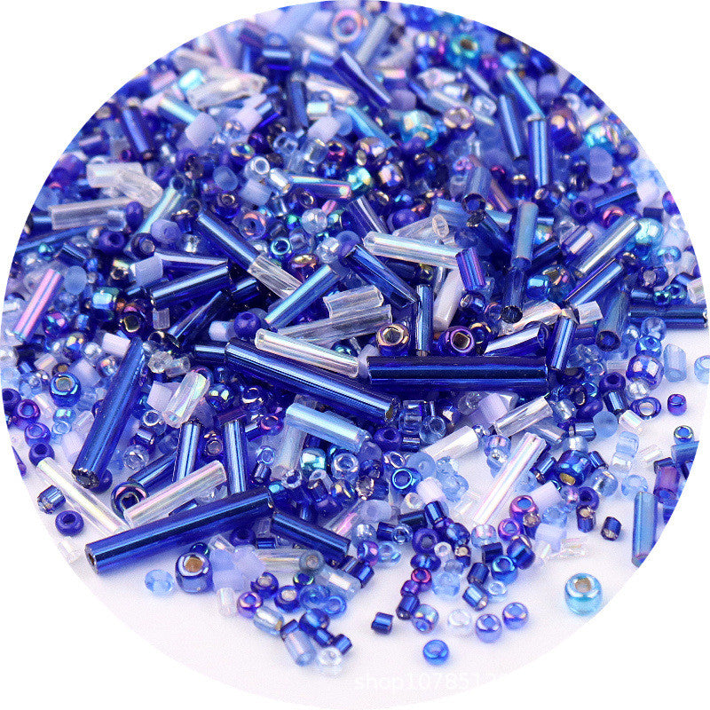 10g- Classic Mixed-Sizes Glass Beads | Tube & Round Beads for DIY Beading & Sewing | Manik Baju