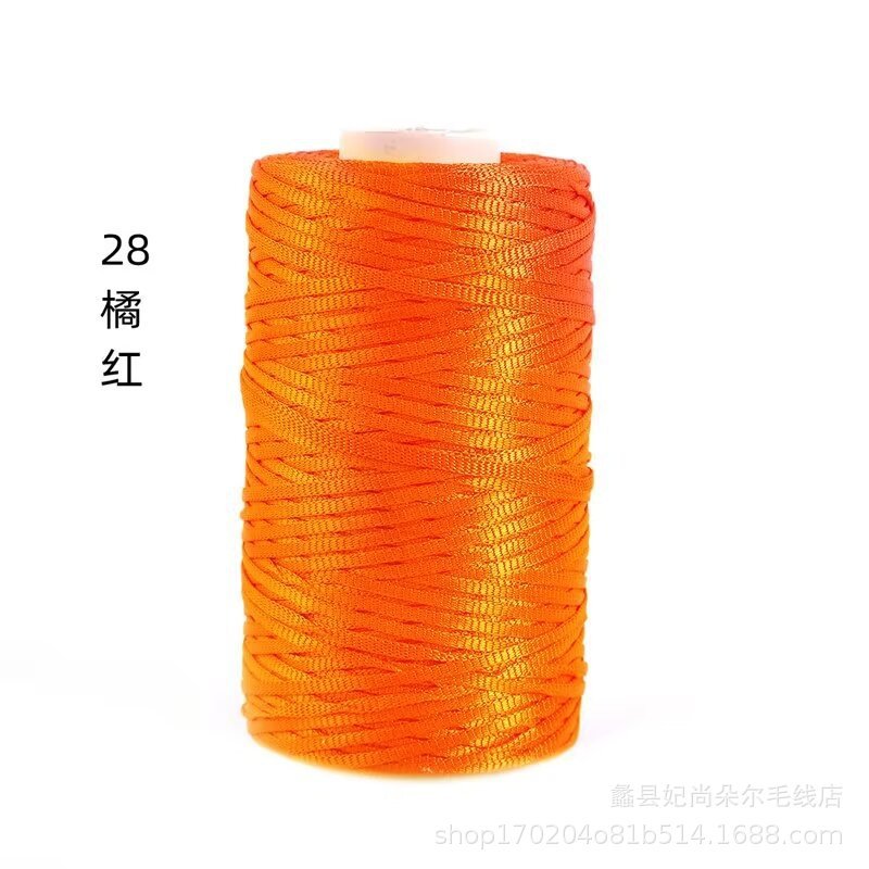 100g- Flat Ribbon Yarn 3mm | Tape Yarn | Benang Kait Nylon Riben Yarn