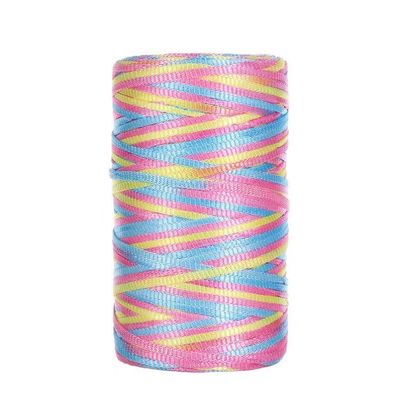 100g- Flat Ribbon Yarn 3mm | Tape Yarn | Benang Kait Nylon Riben Yarn