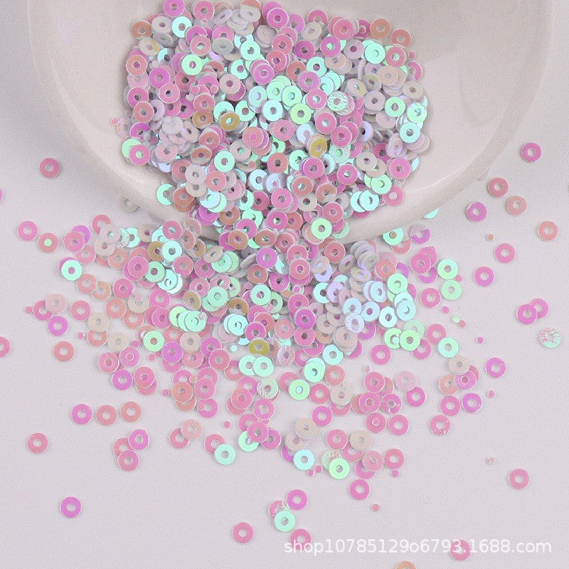 4mm- Premium Iridescent PVC Round Sequins | Flat Paillettes | Shiny Sequin | Labuci Manik Baju