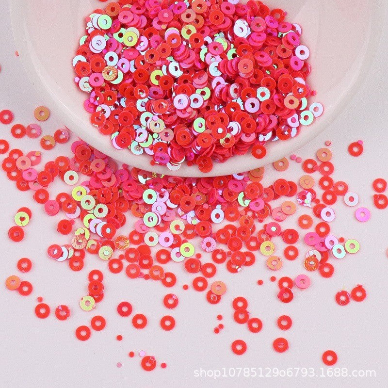 4mm- Premium Iridescent PVC Round Sequins | Flat Paillettes | Shiny Sequin | Labuci Manik Baju