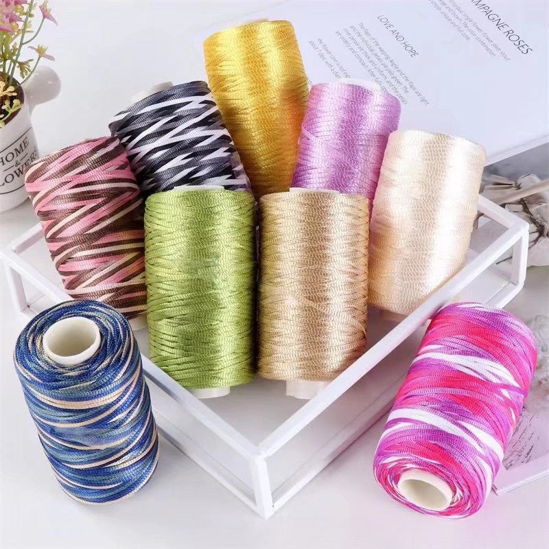 100g- Flat Ribbon Yarn 3mm | Tape Yarn | Benang Kait Nylon Riben Yarn