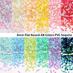 4mm- Premium Iridescent PVC Round Sequins | Flat Paillettes | Shiny Sequin | Labuci Manik Baju