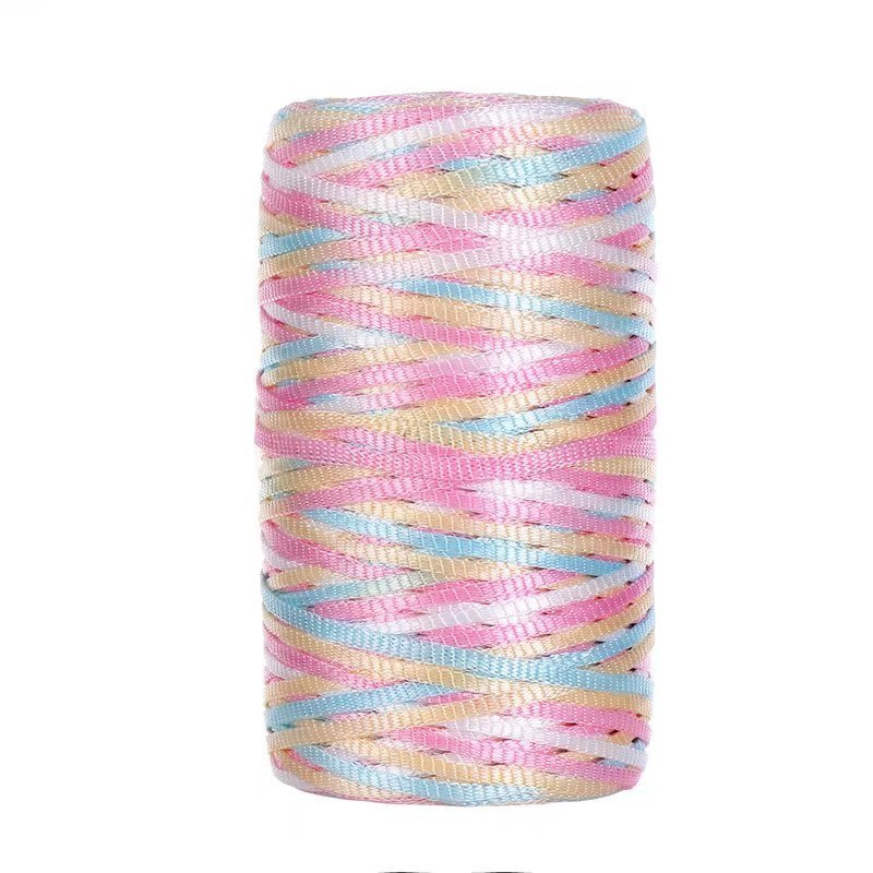 100g- Flat Ribbon Yarn 3mm | Tape Yarn | Benang Kait Nylon Riben Yarn