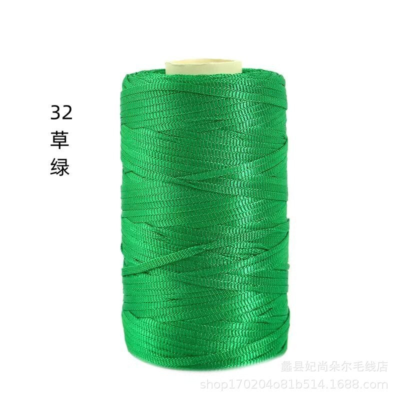 100g- Flat Ribbon Yarn 3mm | Tape Yarn | Benang Kait Nylon Riben Yarn