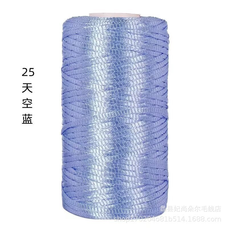 100g- Flat Ribbon Yarn 3mm | Tape Yarn | Benang Kait Nylon Riben Yarn