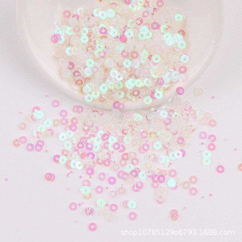 4mm- Premium Iridescent PVC Round Sequins | Flat Paillettes | Shiny Sequin | Labuci Manik Baju