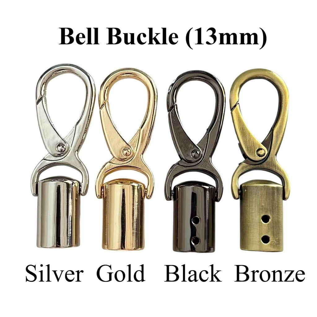 2pcs- Bell Buckle 13mm Rope Barrier End Stopper with Hook - Cangkuk Besi Kuku Kambing - DIY Crochet Accessories