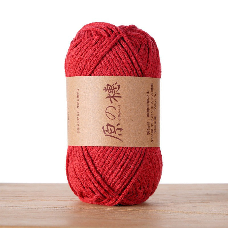2mm Hollow Cotton Yarn Cotton+Polyester Thread Benang Kait Beg DIY Hand Knitting/Crochet Bag Hat Coasters 空心棉线