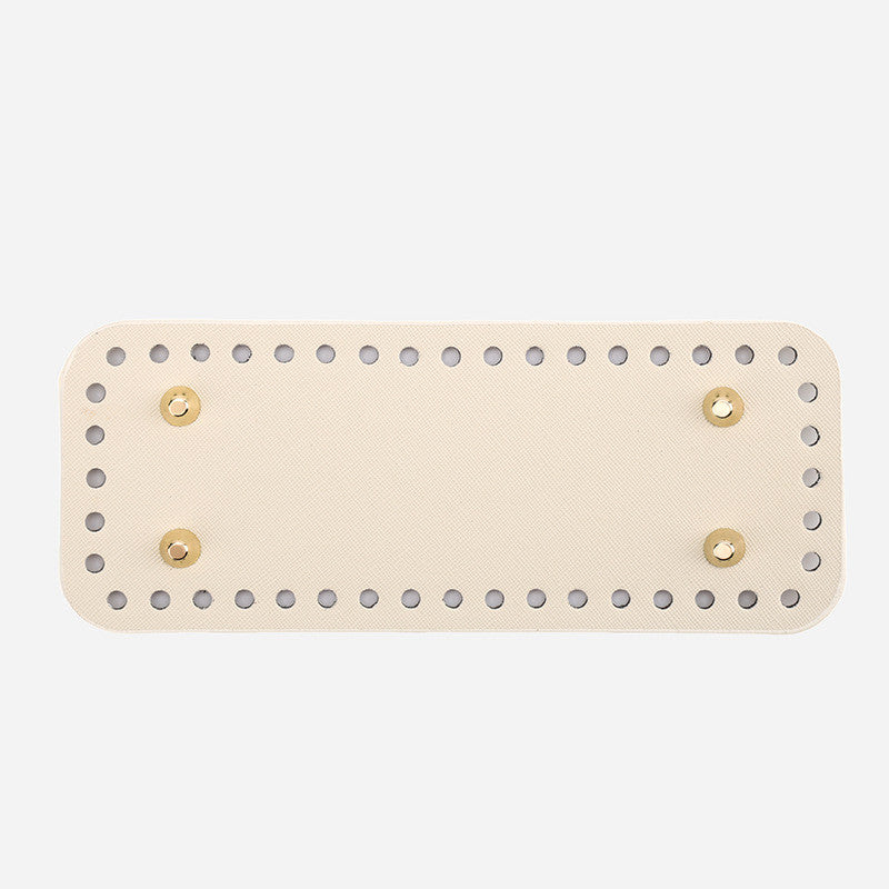 20x8cm Tapak Beg Kulit PU (44 Lubang) - Bahan DIY Kraf Tangan - PU Leather Bag Base - 20x8cm Rectangle
