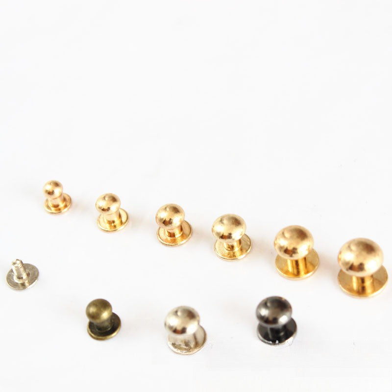 10pcs- Mushroom Head Rivet Stud Screwback Button | Monk Head Nipple Head Round Ball Screw Stud Leather Craft Accessories