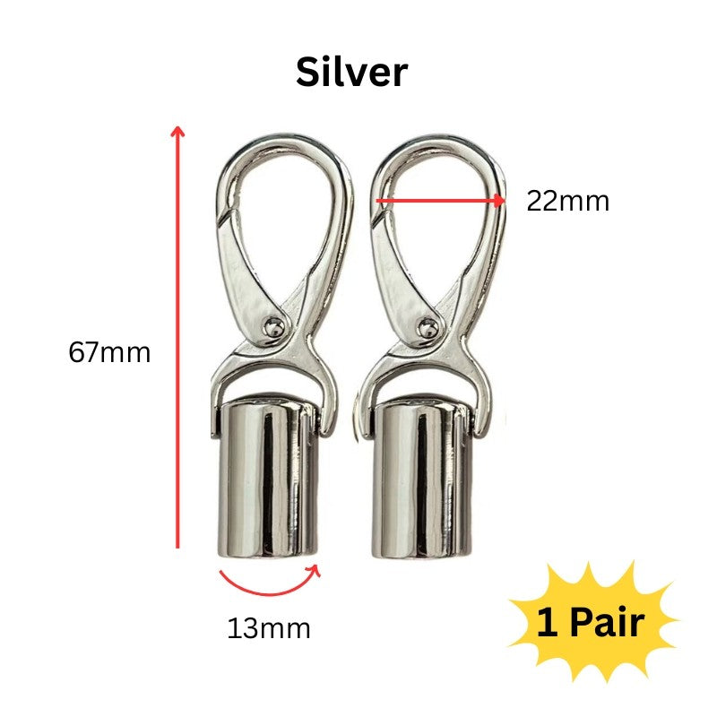 2pcs- Bell Buckle 13mm Rope Barrier End Stopper with Hook - Cangkuk Besi Kuku Kambing - DIY Crochet Accessories