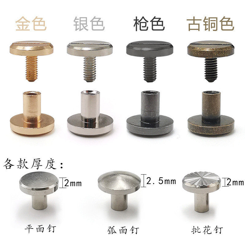 10 sets- Brass Flat Head Chicago Screws| Screw Rivets | Metal Binding Posts | Leather Craft Hardware for Bag wallet Belt