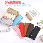 20x8cm Tapak Beg Kulit PU (44 Lubang) - Bahan DIY Kraf Tangan - PU Leather Bag Base - 20x8cm Rectangle