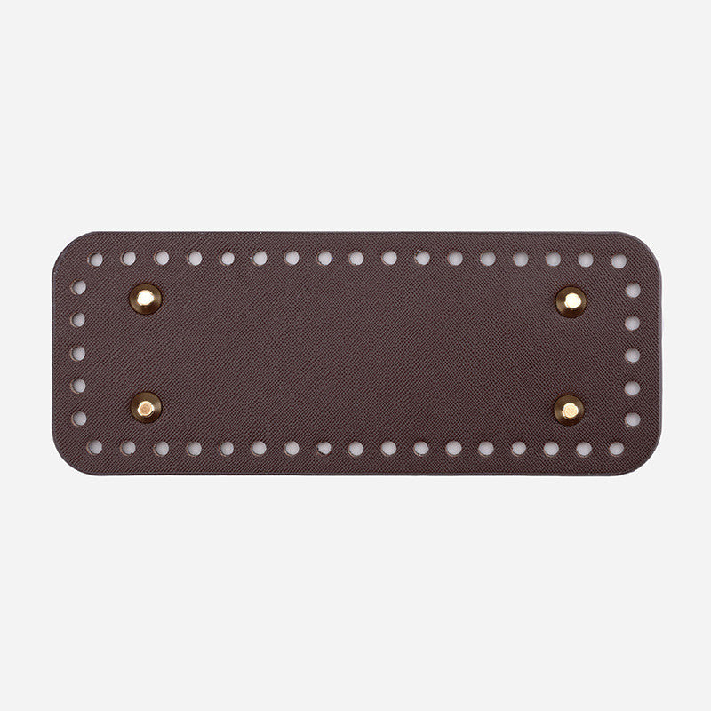 20x8cm Tapak Beg Kulit PU (44 Lubang) - Bahan DIY Kraf Tangan - PU Leather Bag Base - 20x8cm Rectangle