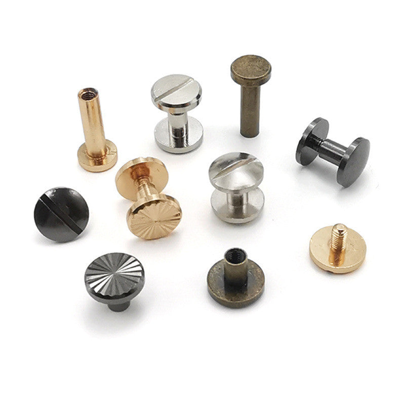10 sets- Brass Flat Head Chicago Screws| Screw Rivets | Metal Binding Posts | Leather Craft Hardware for Bag wallet Belt