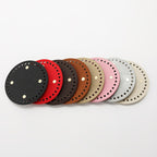 12cm Tapak Beg Bulat Kulit PU (34 Lubang) - Bahan DIY Kraf Tangan - PU Leather Bag Base - 12cm