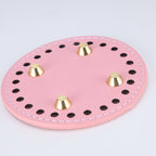 9cm Tapak Beg Bulat Kulit PU (24 Lubang) - Bahan DIY Kraf Tangan - PU Leather Bag Base - 9cm