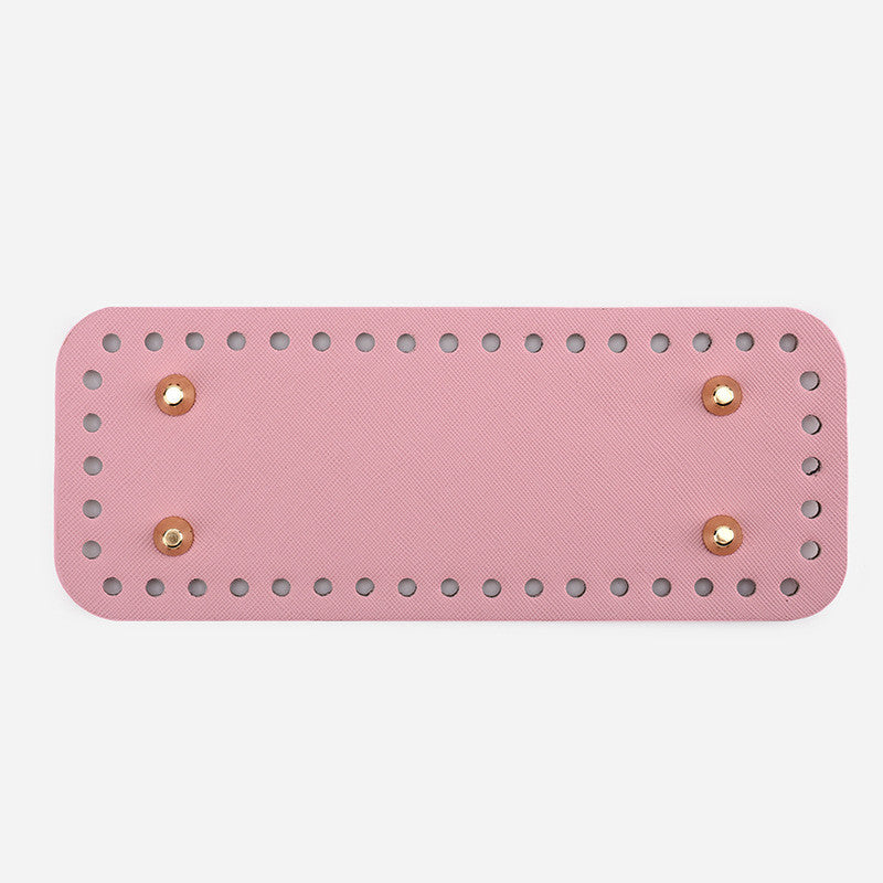 20x8cm Tapak Beg Kulit PU (44 Lubang) - Bahan DIY Kraf Tangan - PU Leather Bag Base - 20x8cm Rectangle